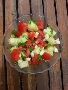 Tomato, cuc & basil salad